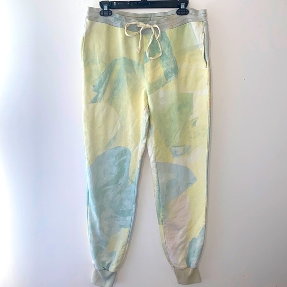 Baja East Crystal Yellow Tie Dye Sweatpants - Picture 1 of 7
